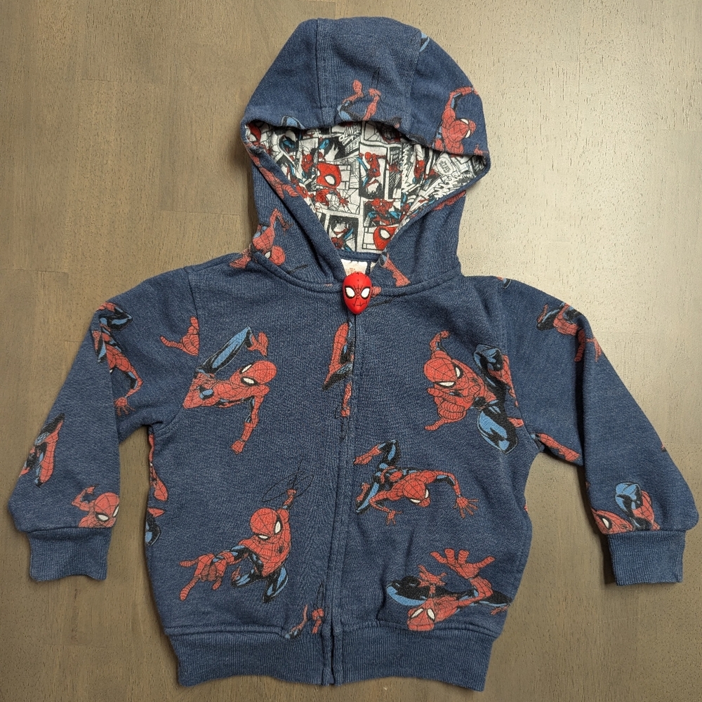 Marvel Spiderman Print Hoodie Blue Sweatshirt